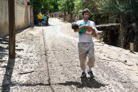 سیل روستای سیجان (آدران) جاده چالوس